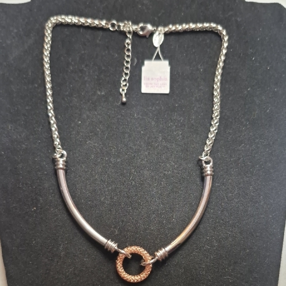 Lia Sophia Silver and Gold-Tone Necklace (J46)